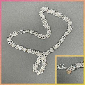 Sterling Silver 925 Woven Chain Necklace 18 inches